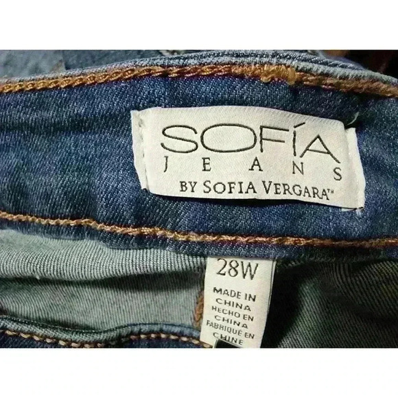Sofia Vergara Jeans Rosa Size 28W High Rise Curvy Skinny ChaCha Ankle Fringe Hem - Picture 4 of 10